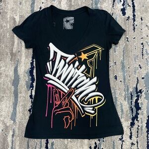 Famous Stars & Straps Black Tee with Vibrant Graphic